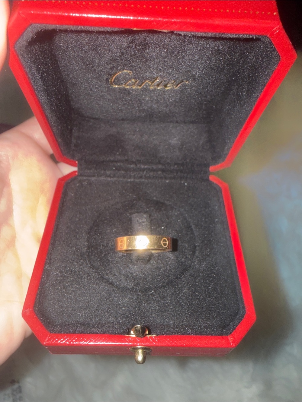 Ladies Cartier Gold Love Ring with Diamond - Picture 10 of 10